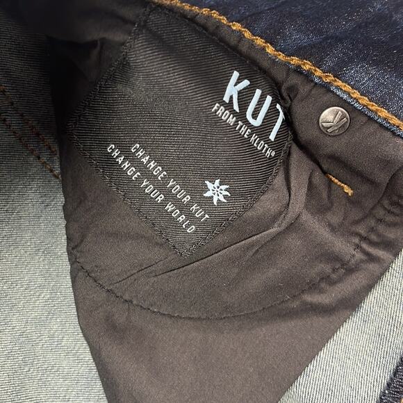 NEW Kut From the Kloth 6, Mia Mid Rise Skinny Darn Blue Denim Jeans Distressed - Picture 5 of 16